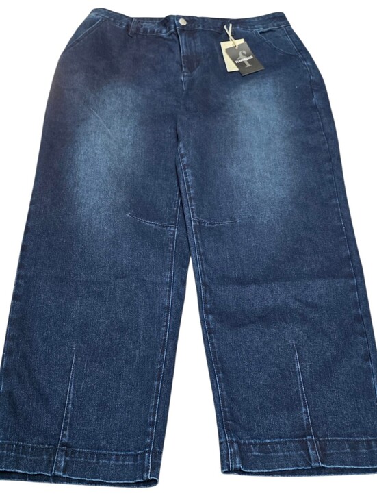 Flamingals Denim - Nwt Women Flamingals Wide Leg Dark Blue Denim Jeans ( Size :3x)